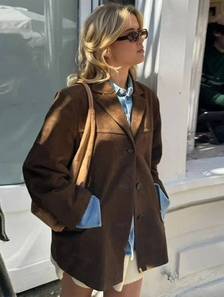 FIORA- Giacca Blazer in Camoscio