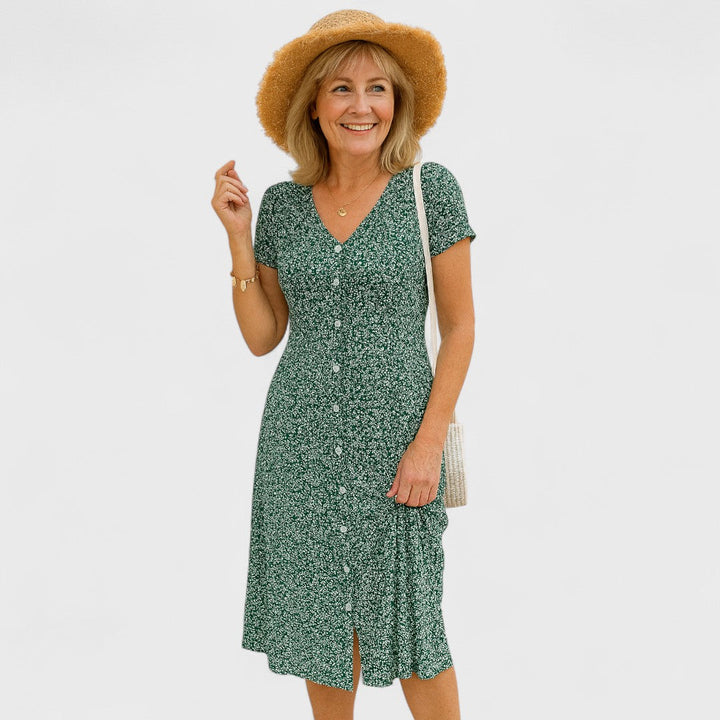 Cavell – Abito con bottoni e scollo a V